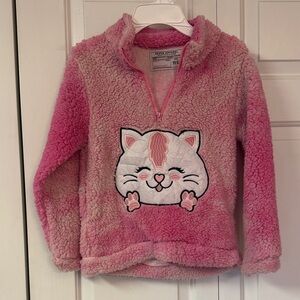 Cozy Pink Cat Fleece Hoodie for Kids